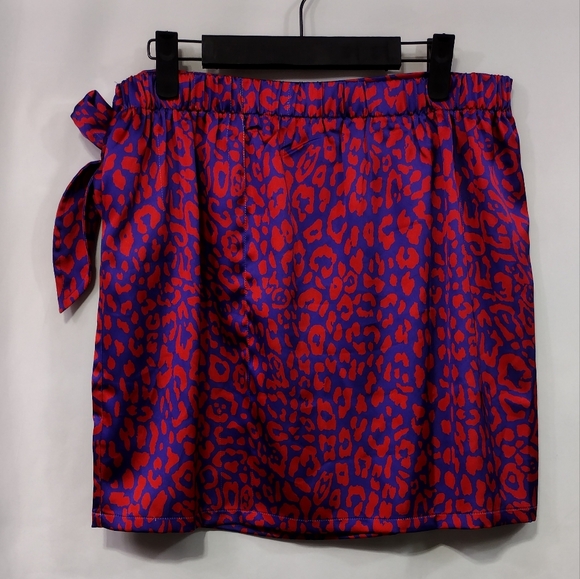 Sincerely Jules Animal Print Faux Wrap Skirt Women's L Purple Retro 90s Y2K - Picture 5 of 10